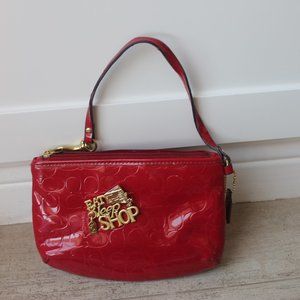 Eat Sleep Shop Coach Wristlet Red Small